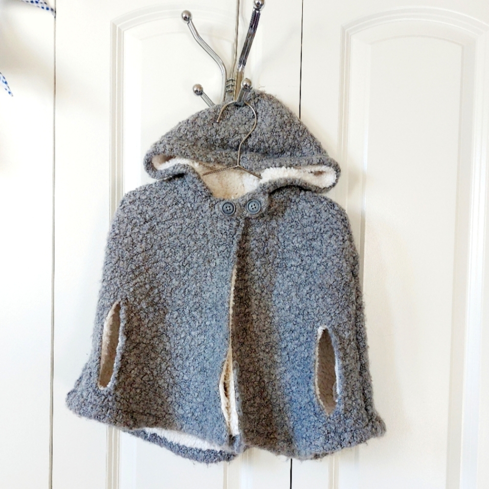 Grey Toddler Cape Winter Coat Carters‎ 5T Wool Blend Cottage Cottagecore